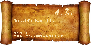 Antalfi Kamilla névjegykártya